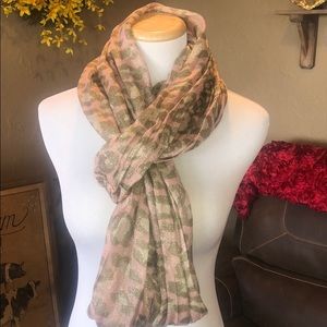 #76. Scarf  - gold and pink leopard